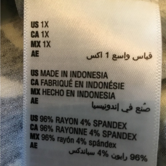 JM COLLECTION T-shirt 1X black/white rayon/spandex =stretchy NWT short sleeve - Picture 5 of 8